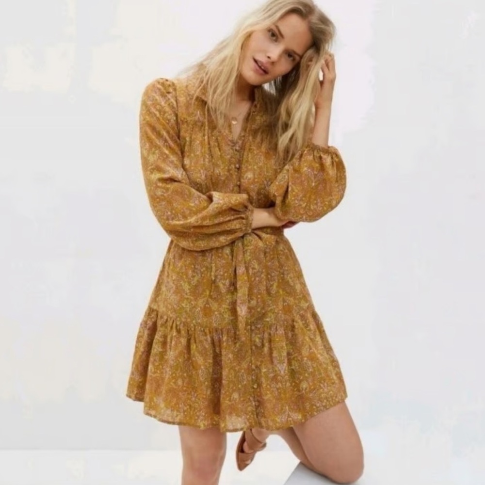Anthropologie Calanthe Mini Dress Shirtdress size M *flaw
